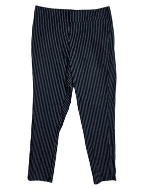 NWOT Who What Wear Trouser Pant Black White Pinstripe Stripe Size 8 Stretch